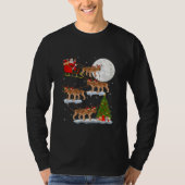 Xmas Tree Santa Riding English Cocker Spaniel Tシャツ (正面)