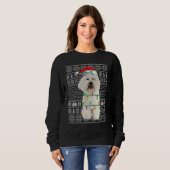 Xmas Ugly Sweater Style Santa Bichon Frise Dog Chr スウェットシャツ (正面フル)