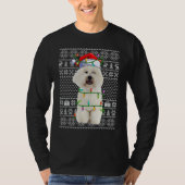 Xmas Ugly Sweater Style Santa Bichon Frise Dog Chr Tシャツ (正面)