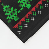 Xmas Ugly Sweater Style Santa Playing Cricket Chri フリースブランケット (角)