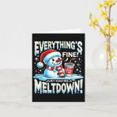 Xmas Winter Everything’s Fine Just Having A Meltdo カード (黄色い花)