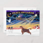 XmasSunrise – アイリッシュセッター1 シーズンポストカード (正面/裏面)