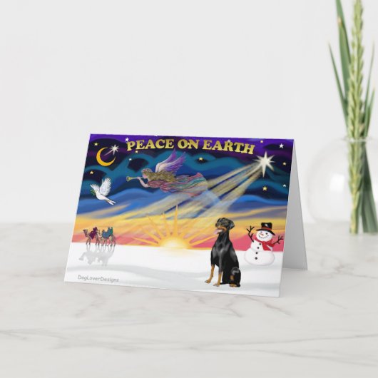 XmasSunrise-ドバーマン2-ナチュラル シーズンカード (正面)