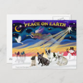 XmasSunrise-4フランスブルドッグ シーズンポストカード (正面/裏面)