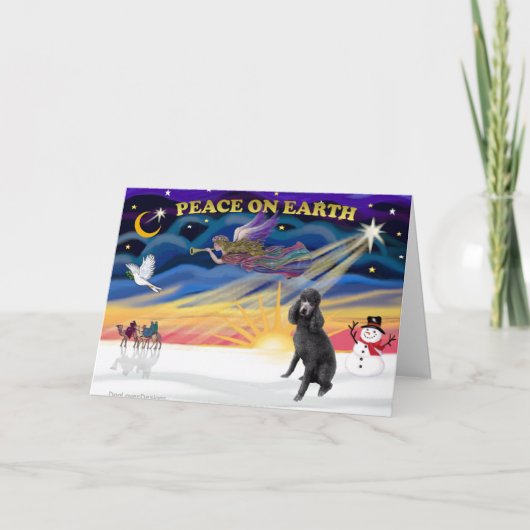 XmasSunrise-Blackスタンダードプードル シーズンカード (正面)