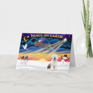 XmasSunrise-Old English Sheepdog3 シーズンカード