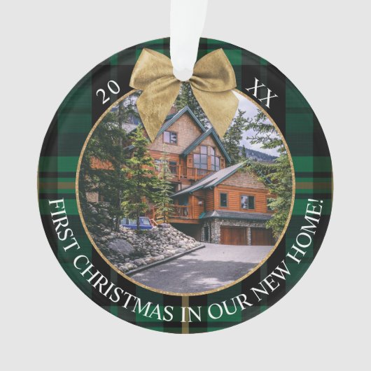 XMaxの新しいホームで最初の緑のプレイド2写真 オーナメント (正面)