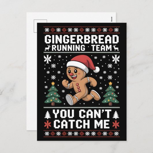Xmax Running Gingerbread Man Costume, Running Team シーズンポストカード (正面/裏面)