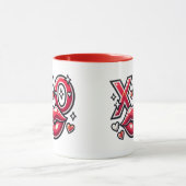 XOキスとハートアートワーク マグカップ (中央)