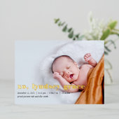 XOゴールドフォイル誕生のお知らせ 箔招待状 (立ち正面)