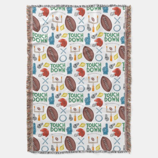 XOサッカーシーズンのタッチダウン最初のダウンテールゲート スローブランケット (正面縦)