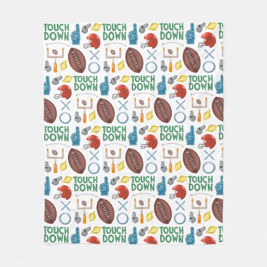 XOサッカーシーズンのタッチダウン最初のダウンテールゲート フリースブランケット (正面)