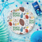 XOサッカーシーズンのタッチダウン最初のダウンテールゲート ペーパープレート (パーティー)