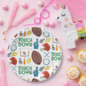 XOサッカーシーズンのタッチダウン最初のダウンテールゲート ペーパープレート (パーティー)