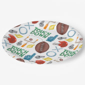 XOサッカーシーズンのタッチダウン最初のダウンテールゲート ペーパープレート (アングル)