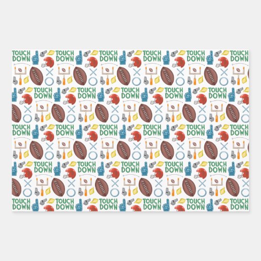 XOサッカーシーズンのタッチダウン最初のダウンテールゲート ラッピングペーパーシート (正面2)