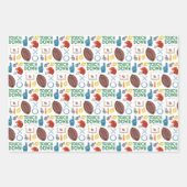 XOサッカーシーズンのタッチダウン最初のダウンテールゲート ラッピングペーパーシート (正面)