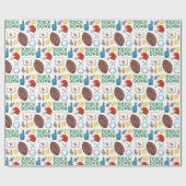 XOサッカーシーズンのタッチダウン最初のダウンテールゲート ラッピングペーパー (フラット)