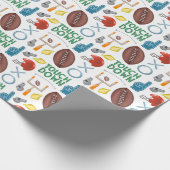 XOサッカーシーズンのタッチダウン最初のダウンテールゲート ラッピングペーパー (角)