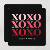 XOハグ&キス、バレンティンズデイホリデーカード シーズンカード (正面/裏面)