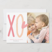 XOハートバレンタインデーの写真カード (正面)