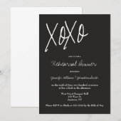XO グレーのリハーサルディナー招待状 招待状 (正面/裏面)