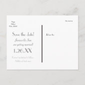 XO グレー 結婚式 Save Date フォト ポストカード (裏面)