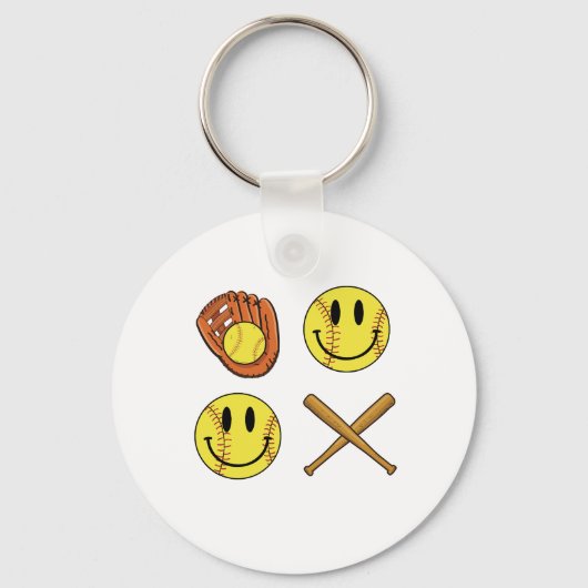 XO ソフトボール.png キーホルダー (正面)