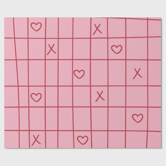 XO ハート ラッピングペーパー (フラット)