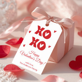 XO Heart Valentine Gift Tag Cute Minimal Design ギフトタグ