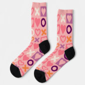 XO Hearts Love Pattern Crew Socks ソックス (左)