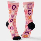 XO Hearts Love Pattern Crew Socks ソックス (傾斜あり)