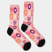 XO Hearts Love Pattern Crew Socks ソックス (右)