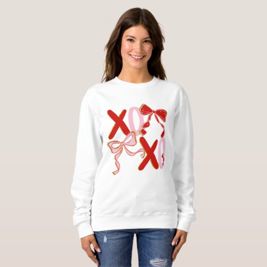 XO Valentine Sweatshirt | Cute XOXO Love Pullover スウェットシャツ (正面フル)