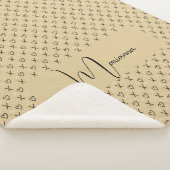 Xo Valentinesハートパターモノグラムのン シェルパブランケット (3/4)