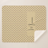 Xo Valentinesハートパターモノグラムのン シェルパブランケット (正面(横))