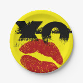XO XOキスmeレトロ紙プレート/ BBQ,おもしろいパーティー ペーパープレート (正面)