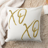 XO XOハグとキスラブゴールドフェイクフォイル枕 クッション (ブランケット)