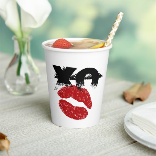 XO XO キスして レトロドリンク / スタッグ、BBQ ファンパーティー 紙コップ (インサイチュ)
