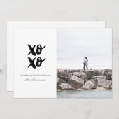 xo.XO.ハグとキス。白黒バレンタイン シーズンカード (正面/裏面)