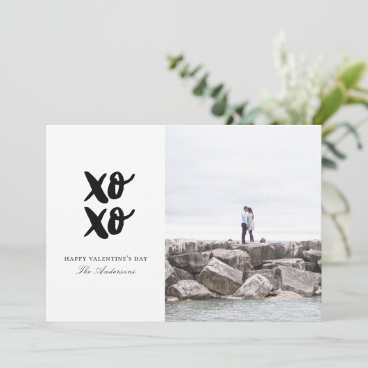 xo.XO.ハグとキス。白黒バレンタイン シーズンカード (スタンド正面)