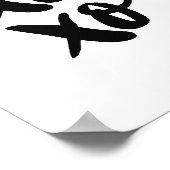 xo.XO.バレモダンンティンの日。白黒 ポスター (角)