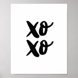 xo.XO.バレモダンンティンの日。白黒 ポスター