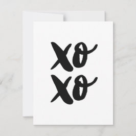 xo.XO.バレンタインの抱擁とキス。ブラック シーズンカード