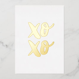xo.XO.バレンタインの抱擁とキス。金ゴールド モダン 箔シーズンカード