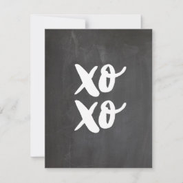 xo.XO.バレンタインの抱擁とキス。黒板 シーズンカード