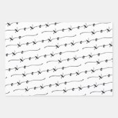 XO XO Be Mineホワイト&ブラック書道バレンタイン ラッピングペーパーシート (正面)