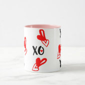 XO XO Heart Valentines Day Mug - Cute Kawaii Love マグカップ (中央)