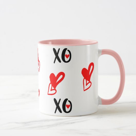 XO XO Heart Valentines Day Mug - Cute Kawaii Love マグカップ (右)