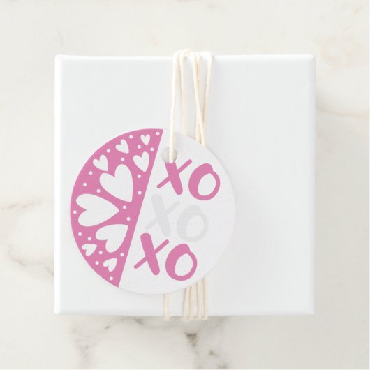 XO XO XOピンクハートバレンタイン フェイバータグ (インサイチュ)